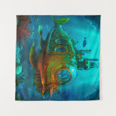 マイルズアンダーザシーアートイラストレーションスチームパンク タペストリー (正面(横))