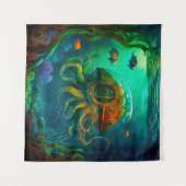 マイルズアンダーザシーアートイラストレーションスチームパンク タペストリー (正面(横))