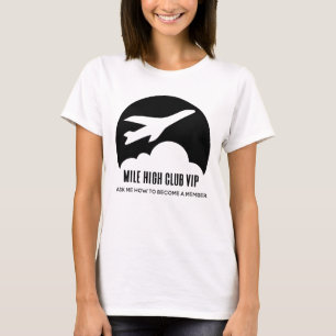 マイルハイクラブVIPガールズトリップおもしろい飛行機 Tシャツ