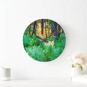 マイルビオガーデンの明るい日の出とユリ ラージ壁時計 (ホーム)