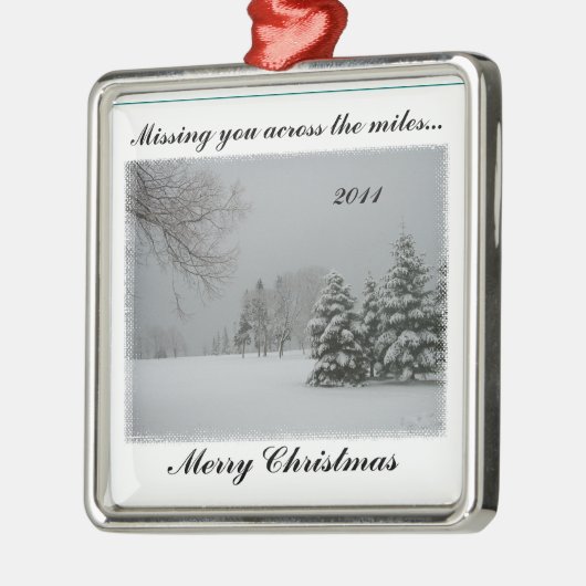 マイルメリーなクリスマスを渡って恋しく思うこと メタルオーナメント (左)
