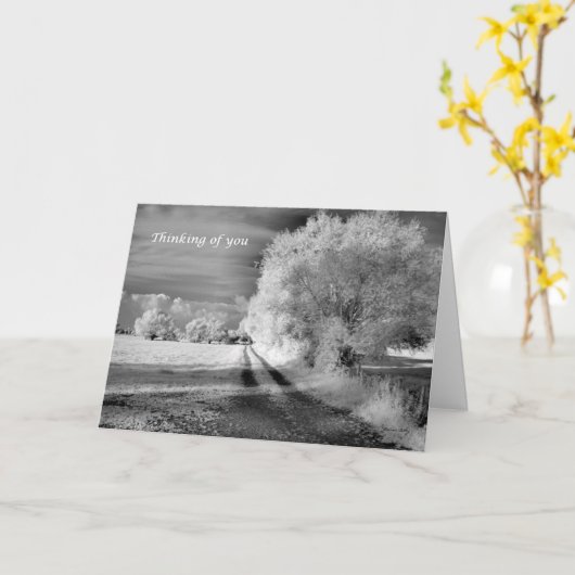 マイル木および分野を渡ってあなたの考えること カード (黄色い花)