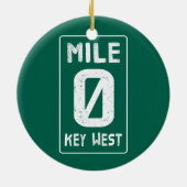 マイル0鍵ウェストフロリダヴィンテージロードサイン セラミックオーナメント (裏面)