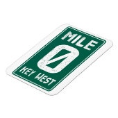 マイル0鍵ウェストフロリダヴィンテージロードサイン マグネット (左側)