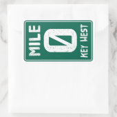 マイル0鍵ウェストフロリダヴィンテージロードサイン 長方形シール (バッグ)