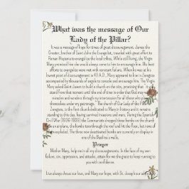 マイレディーオブザピラー祈りの言葉カード 招待状