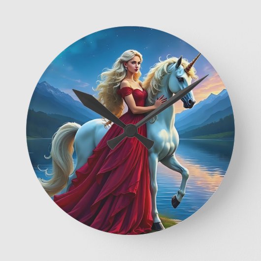 マイレディーユニコーン ラウンド壁時計 (正面)