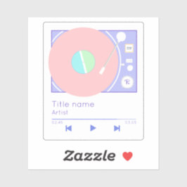 マイレトロビーブズビニールレコードプレーヤーパステル シール