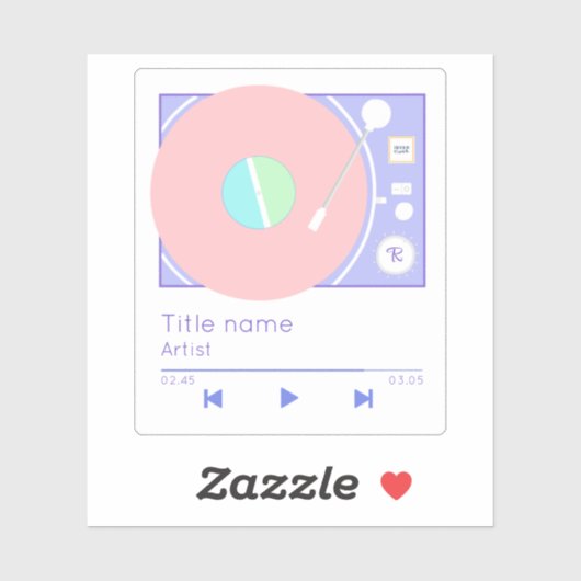 マイレトロビーブズビニールレコードプレーヤーパステル シール (シート)