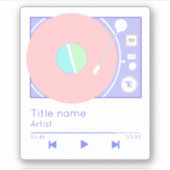 マイレトロビーブズビニールレコードプレーヤーパステル シール (正面)