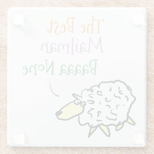 マイレマンガラスコースターの羊のデザイン ガラスコースター (裏面)