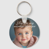 マイワイヤレス充電器と子の写真 キーホルダー (正面)