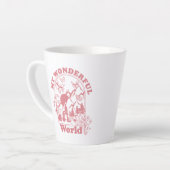 マイワンダフルワールドレトロ花 カフェラテマグ (左アングル)