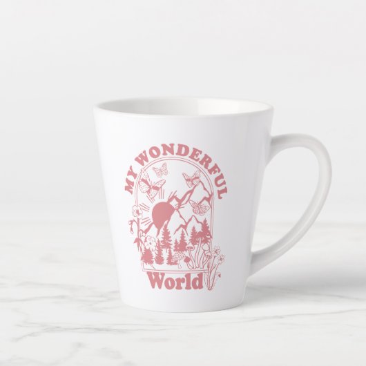 マイワンダフルワールドレトロ花 カフェラテマグ (右)