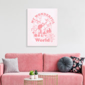 マイワンダフルワールドレトロ花 キャンバスプリント (インサイチュ (リビング))