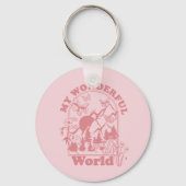 マイワンダフルワールドレトロ花 キーホルダー (正面)