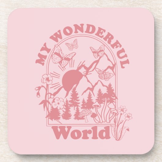 マイワンダフルワールドレトロ花 コースター (正面)