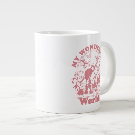 マイワンダフルワールドレトロ花 ジャンボコーヒーマグカップ (正面右)