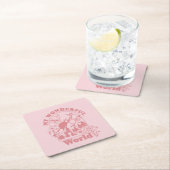 マイワンダフルワールドレトロ花 スクエアペーパーコースター (インサイチュ)