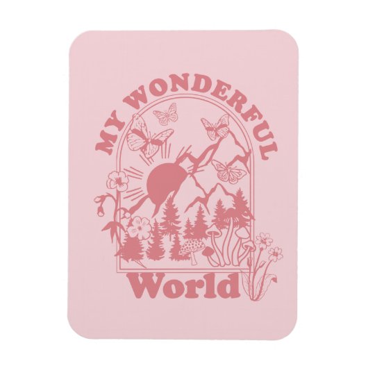 マイワンダフルワールドレトロ花 マグネット (縦)