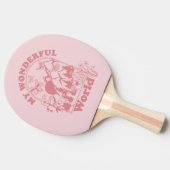 マイワンダフルワールドレトロ花 卓球ラケット (横)