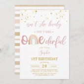 マイワンダーフルパステルレインボーファースト誕生日 招待状 (正面/裏面)