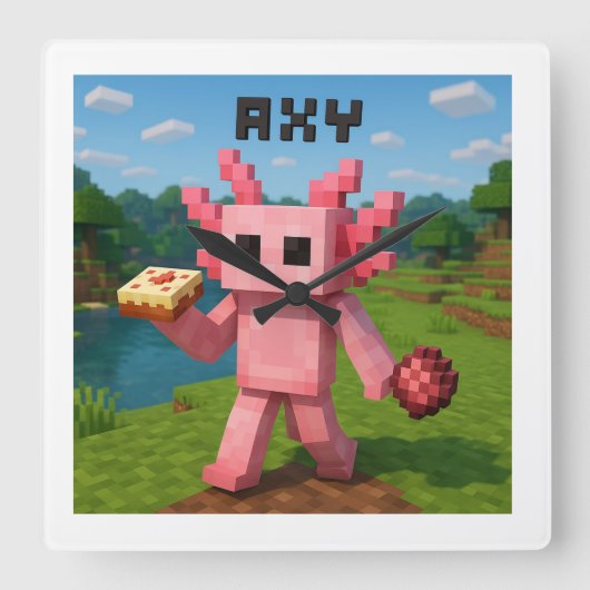 マインクラフト axy スクエア壁時計 (正面)