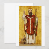 マインツの聖ボニファティウス - 教育者の守護聖人 サンキューカード (正面/裏面)