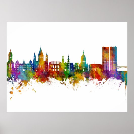 マインツドイツのスカイライン ポスター (正面)