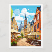 マインツドイツトラベルヴィンテージイラストレーション ポストカード (正面)