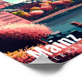 マインツドイツヴィンテージトラベルプレイスイラストレーション ポスター (角)