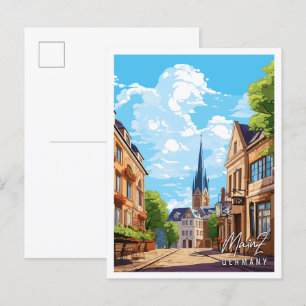 マインツドイツヴィンテージ旅行イラストレーション ポストカード