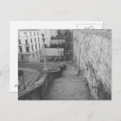 マインツドイツ黒白の階段 ポストカード (正面/裏面)