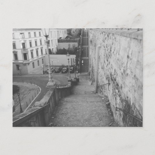 マインツドイツ黒白の階段 ポストカード (正面)