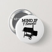 マインドもしI煙Bbqグリルマスター喫煙肉おもしろい 缶バッジ (正面&裏面)
