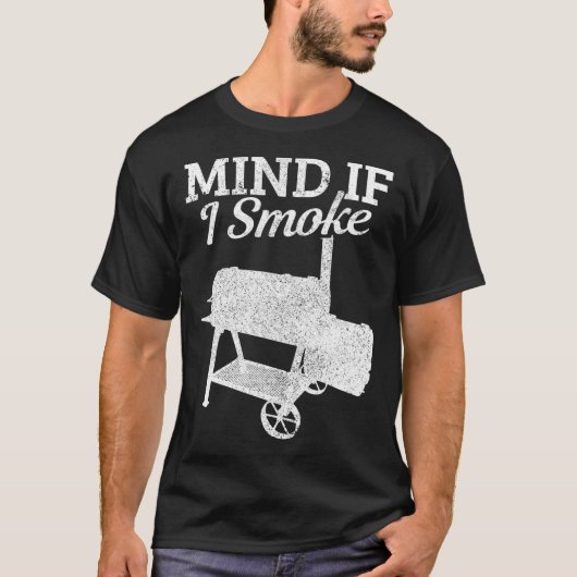 マインドもしI煙Bbqグリルマスター喫煙肉おもしろい Tシャツ (正面)