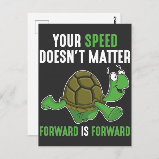 マインドアップ前向きフィティング引用文フォワード亀 ポストカード (正面/裏面)