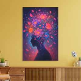マインドイン開花カラフル- Surreal Flower Art Canvas キャンバスプリント