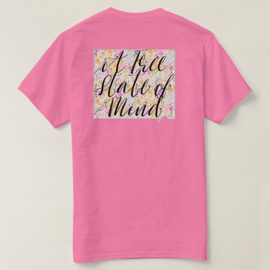 マインドウィンストンフローラスクリプトティーの無料州 Tシャツ (デザイン裏面)