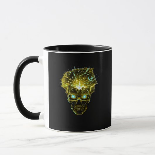 マインドオーバーロード | 爆裂する頭蓋骨の宇宙エネルギー マグカップ (左)