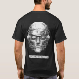 マインドコントロールサイバーパンクロボットの前後 Tシャツ