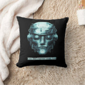 マインドコントロールサイバーパンクロボットグランジブルー クッション (ブランケット)