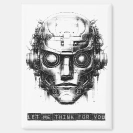 マインドコントロール サイバーパンク ロボット ブラックプリント マグネット