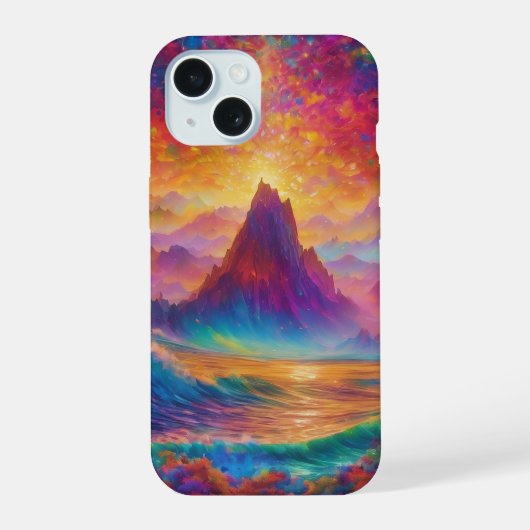 マインドスケープの波に乗る iPhone 15ケース (裏面)