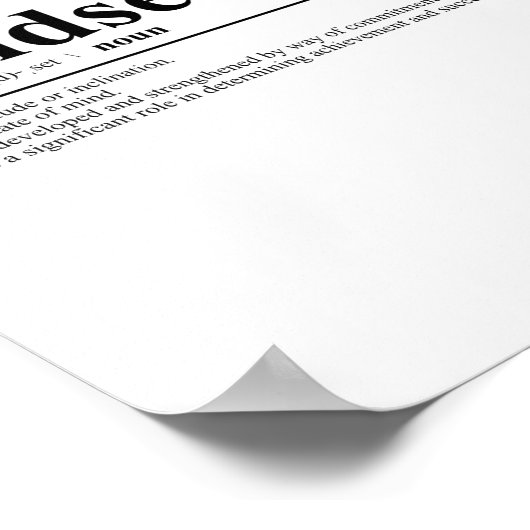 マインドセット定義 |やる気を起こさせる引用文 ポスター (角)