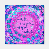 マインドセット引用文かわいらしインスピリシティパープルトレンディー マグネット (正面)