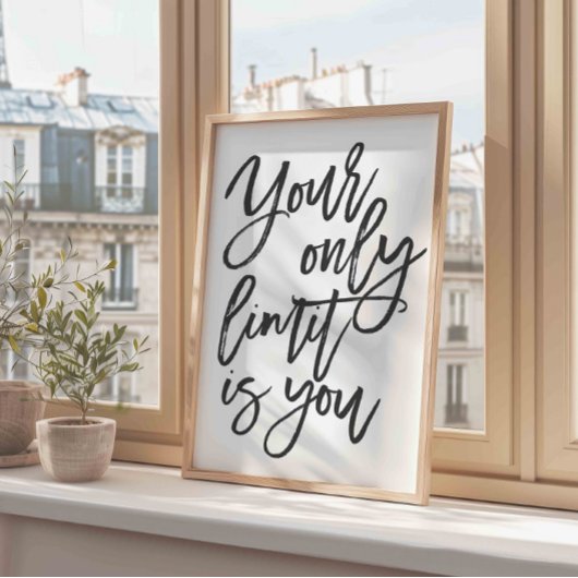 マインドセット引用文モダンミニマリスト白黒 ポスター