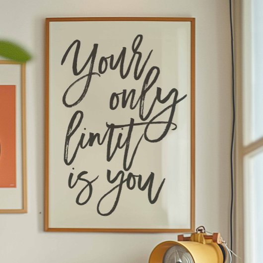 マインドセット引用文モダンミニマリスト白黒 ポスター