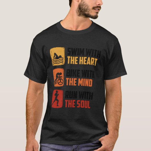 マインドトリアスリートと一緒に自転車で泳ぐ Tシャツ (正面)