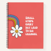 マインドフルなモチベーション引用文パーソナライズされたノート ノートブック (正面)